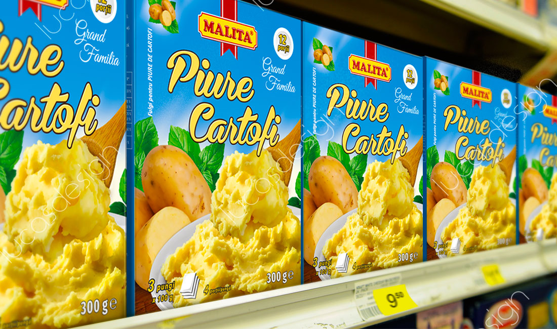 ambalaj piure de cartofi si fasole batuta