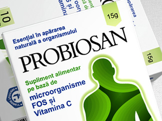 grafica design cutie probiosan probiotic natural supliment alimentar