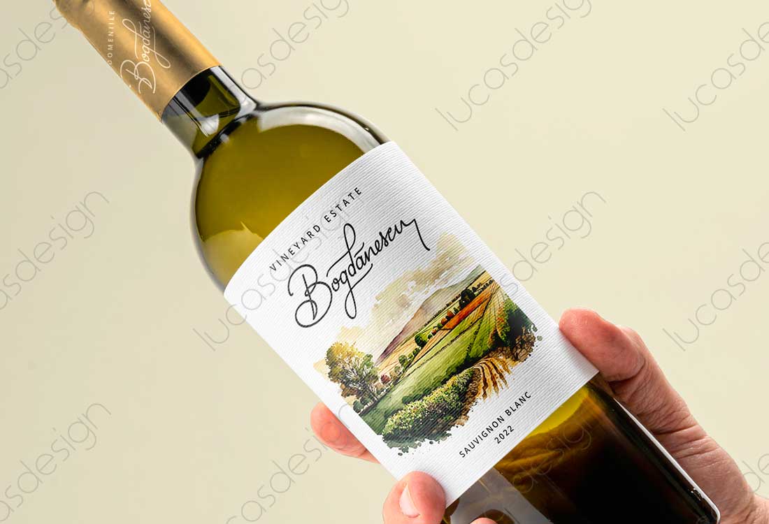 eicheta vin domeniile bogdanescu sauvignon blanc design eticheta vin branding domeniile bogdanescu