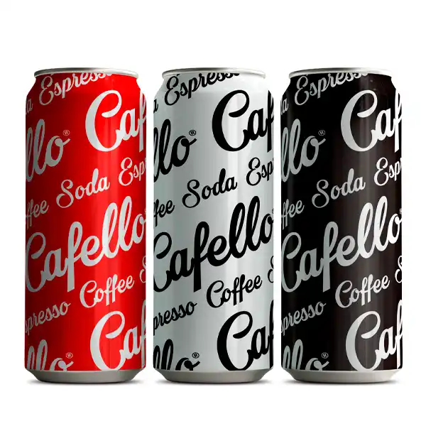 cafello brand cola coffe drink packaging design