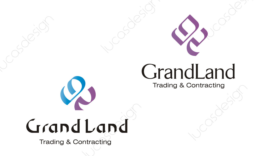 grand land logo design folder carti de vizita grafica
