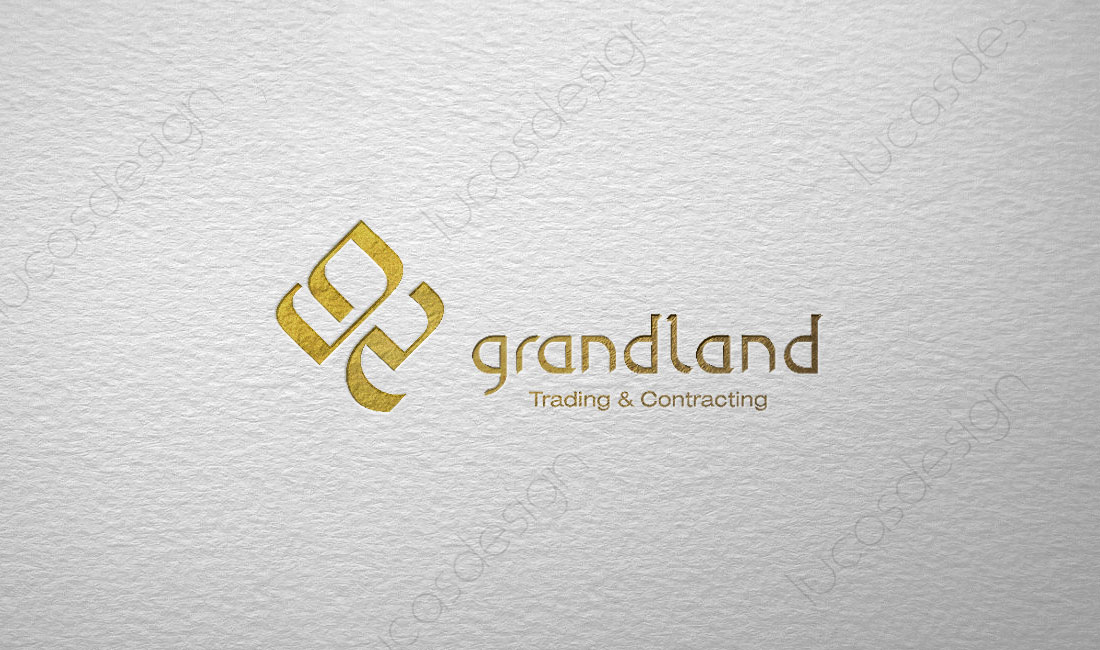 grand land logo design folder carti de vizita grafica